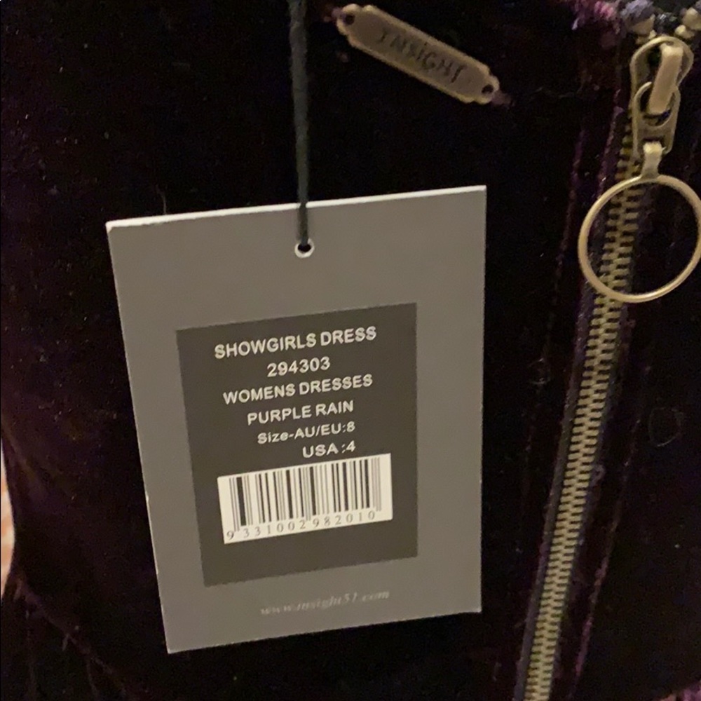 🌸NWT INSIGHT DEEP PURPLE VELVET DRESS - Picture 8 of 8